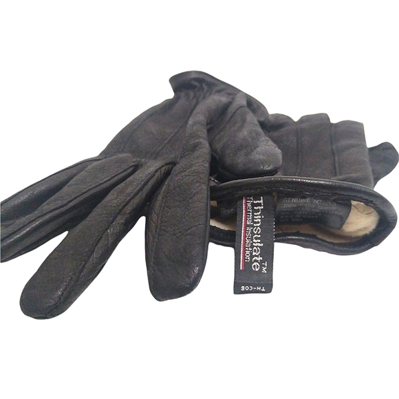 Gates Womens Black Deerskin Leather Thinsulate Lined Insulated Gloves Medium M - Picture 1 of 14